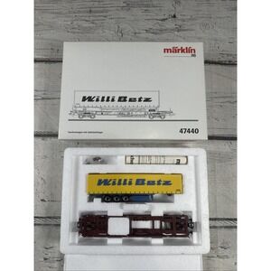 Märklin H0 47440 DB Deep Well Flat Car w/ Willi Betz Semi-Trailer 4744-0 NIB